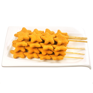 夏星五星鸡块串油炸串串小吃五角星鸡块串烧烤食材商用冷冻半成品