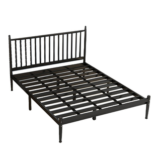 欧式简约轻奢铁艺床北欧风公主双人床宿舍单人铁床出租房铁架子床