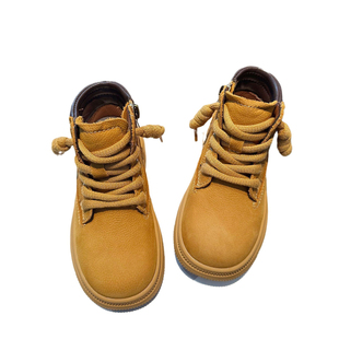 男童马丁靴2025新款秋冬女童鞋子小黄靴真皮棉鞋儿童加厚靴子冬鞋