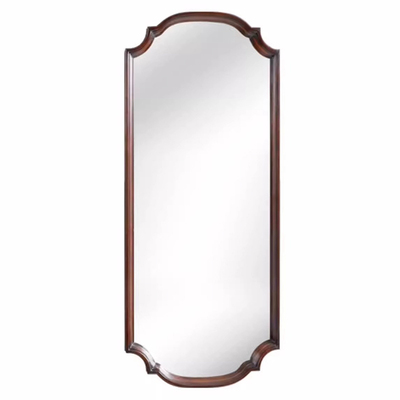 美式简约复古实木全身镜贴墙壁挂家用落地穿衣镜子法式挂墙试衣镜