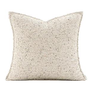 柏洛斯Customized〖华彩〗轻奢高级感米白编织颗粒感抱枕大靠背垫