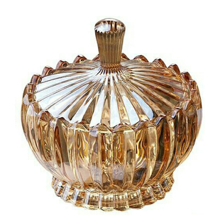 创意欧式水晶玻璃糖果罐带盖水果盘糖缸干果盆家用客厅ins风网红