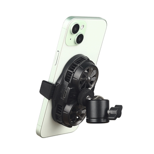 手机直播散热器降温神器半导体制冷冰封背夹一体支架17mm球头1/4云台万向旋转3/8悬臂桌面落地架灯架车载导航