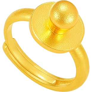 潮宏基亲挚足金戒指黄金戒圈指环奶嘴儿童宝宝手饰新生周岁