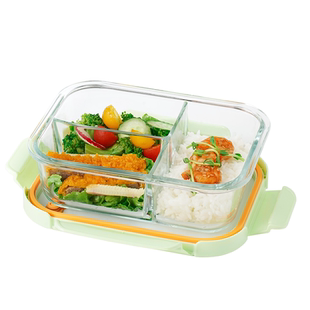 苏泊尔玻璃饭盒微波炉加热专用碗上班族分隔带饭水果保鲜便当盒
