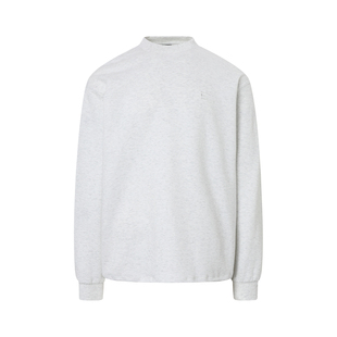 EntryLev松软空气层宽松长袖可调节下摆松紧T恤小领口春秋打底衫