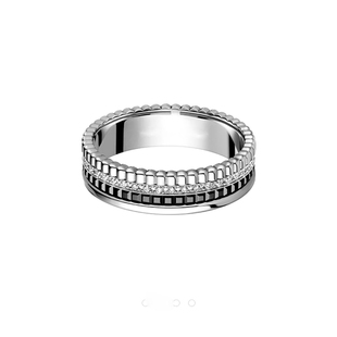 明星同款齿轮可转动戒指男女对戒18K玫瑰金黑白陶瓷情侣指环礼物