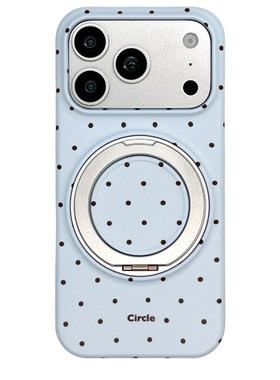 kaia ins简约风撞色波点适用苹果17promax手机壳iphone16pro新款16女17pro支点旋转支架15pro全包防摔手机套