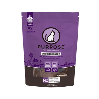 Purpose璞斯 无谷冻干肉饼猫粮伴侣全猫 兔肉 奖励零食2.5oz