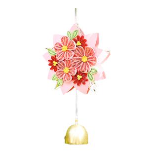 衍纸艺手工花环风铃diy衍纸材料包学生挂饰创意挂件圆形风铃饰礼物送老师领导朋友教师美术劳技课送老师朋友