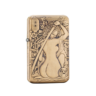 ZORRO佐罗薄款煤油打火机790浮雕刀女防风砂轮黄铜复古刻字男礼物