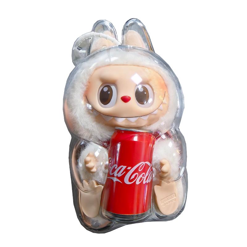 labubu可乐保护壳拉布布可口可乐保护罩透明遛娃包快乐因子保护套