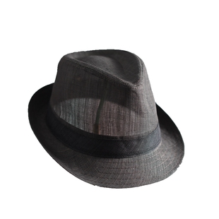 闲云夏布丨手织法式礼帽黑色春夏卷边遮阳防晒帽爵士帽子非遗文创