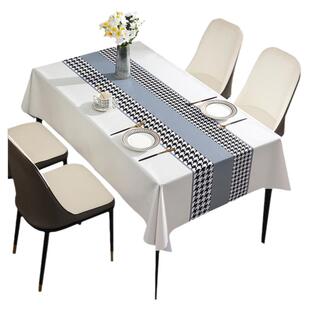 桌布轻奢高级感免洗防水防油防烫隔热PVC餐桌台布长方形茶几盖布