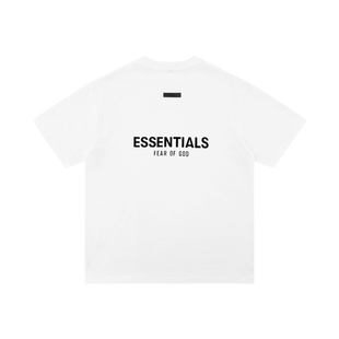 FOG ANGFG植绒字母短袖男女ESSENTIALS美式高街宽松情侣半袖T恤潮