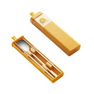 康宁EKCO筷子勺子套装小学生便携餐具收纳盒316不锈钢筷勺一人用