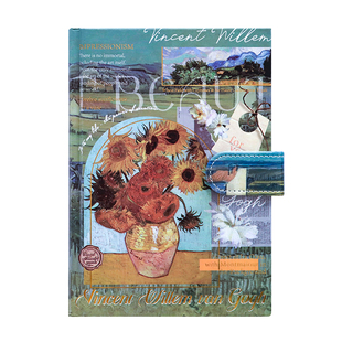 梵高莫奈油画笔记本高颜值ins风彩色内页手账本复古文艺本子礼物