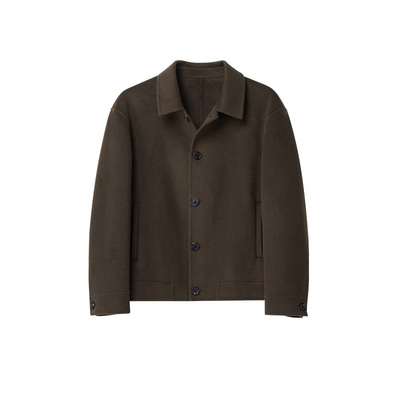 澳嘉纯羊毛男士呢大衣短款百搭