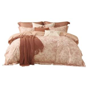 水星家纺60支长绒棉磨毛四件套秋冬全棉纯棉套件抑菌发热被套床笠