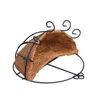 环保椰棕吊篮铁艺壁挂半壁花篮垂吊花篮架挂墙椰棕垫垂吊花盆挂架