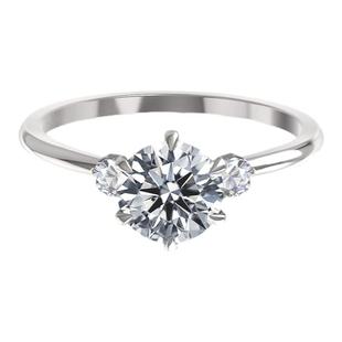 【培育】Diamond Foundry迷你三石圆钻婚戒恶魔之眼小众设计