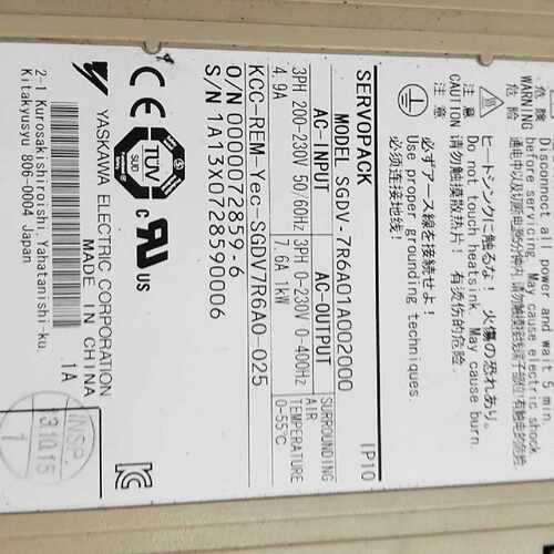 议价SGDV-7R6A01A002000安川伺服驱动器9成新保修三个月   议价