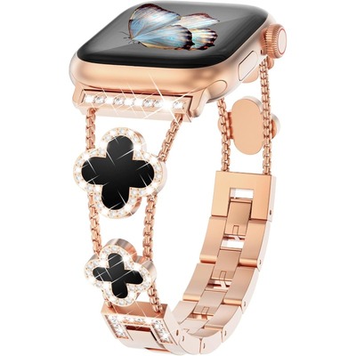 镂空四叶草链苹果手表带