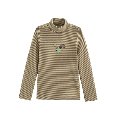 男童德绒双面条纹打底衫内搭