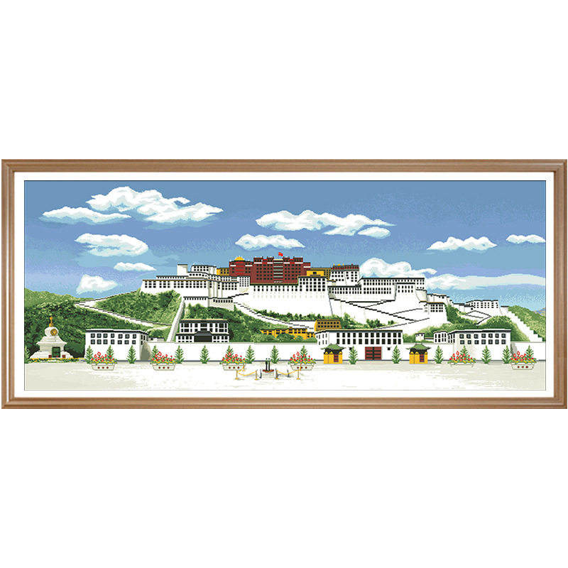 十字绣风景画布达拉宫大格满绣