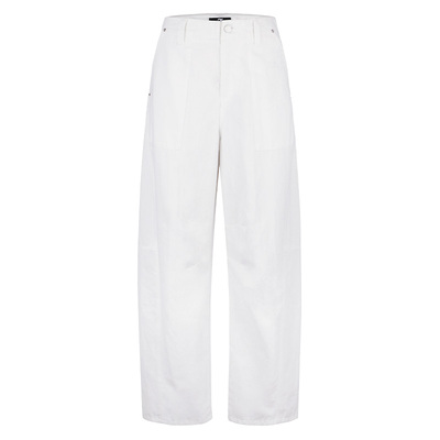 SEEKSIMPLE 五维纤维混纺面料|轻奢舒适|微宽松直筒白色休闲裤