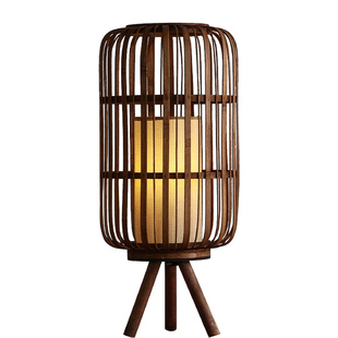 创意个性竹艺台灯复古怀旧茶室艺术装饰灯书房客厅民宿酒店地灯具