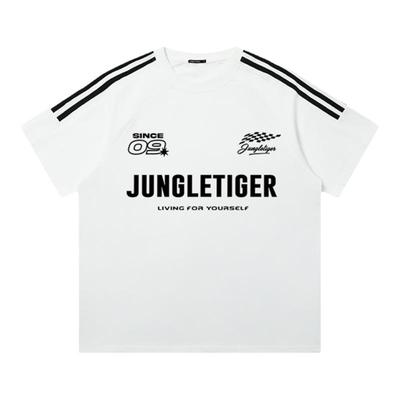 丛林老虎三条杠赛车短袖T恤男