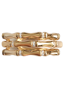 LHWindsor 竹节金色戒指女开口可调节轻奢高级感时尚小众设计感