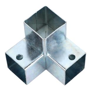 方管连接免焊接通用固定件卡扣配件直通三通铁管镀锌护栏连接件