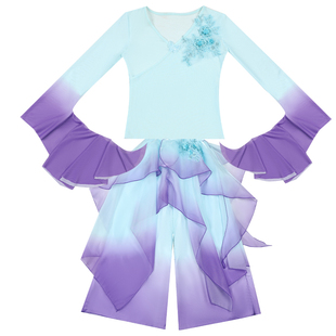 古典舞蹈演出服女飘逸仙气纱衣醉清波山鬼紫色中国舞练功表演服装
