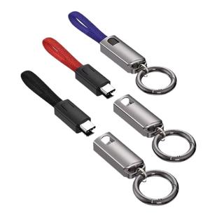 创意钥匙扣数据线适用华为荣耀小米type-c挂绳充电线苹果13/1415/16快充PD30W迷你手机短线便携收纳