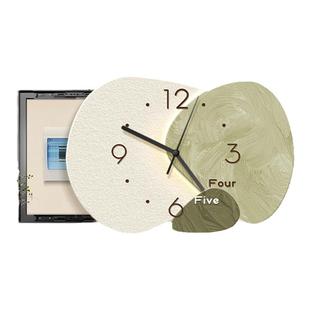 电表箱装饰画带钟表时钟餐厅多媒体盒遮挡配电箱挂画高级感奶油风