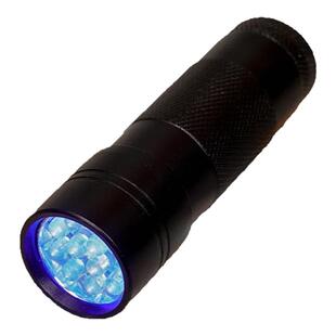 拜斯特12led紫光手电筒荧光剂检测灯紫外辐射灯钱币邮票翡翠鉴定