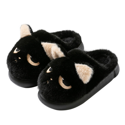 可爱小猫棉拖鞋女冬季居家防滑卡通加绒保暖舒适2025新款毛绒拖鞋