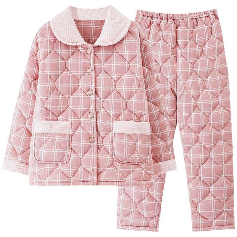 芬腾正品冬季女夹棉加厚家居服
