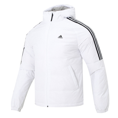 阿迪达斯羽绒服男款官方正品冬季新款白色运动服连帽保暖鸭绒外套