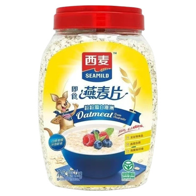 西麦纯燕麦片1kg桶装健康粗粮