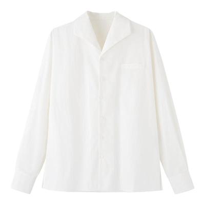 白色全棉原创设计风长袖衬衣