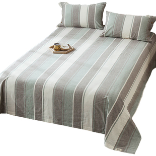 加厚款水洗棉麻床单单件全棉亚麻布粗棉不起球纯棉裸睡被单加枕套