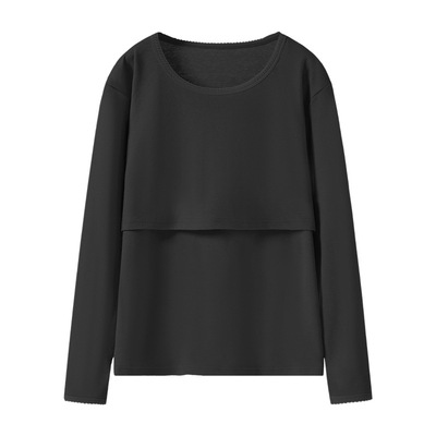 100%纯棉孕妇哺乳秋衣上衣怀孕期