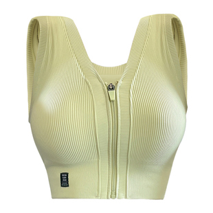 前拉链防震美背背心式运动跑步文胸罩夏季健身房无钢圈瑜伽内衣女