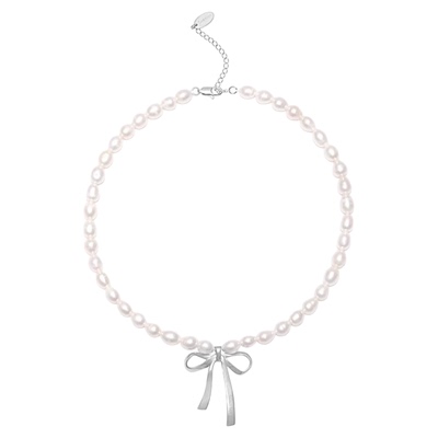 ComelicoAtelier蝴蝶结珍珠项链