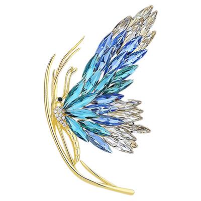 高端时尚蓝色蝴蝶胸针女