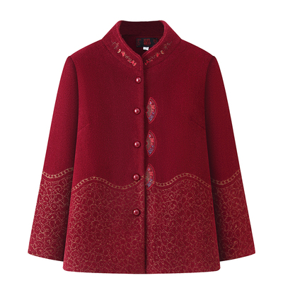 中老年人冬装棉衣女60岁70奶奶加绒加厚保暖棉袄妈妈立领棉服外套