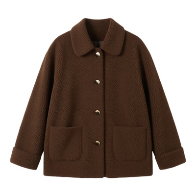 凤凰依屋羊羔绒宽松遮肚子外套